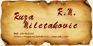 Ruža Miletaković vizit kartica